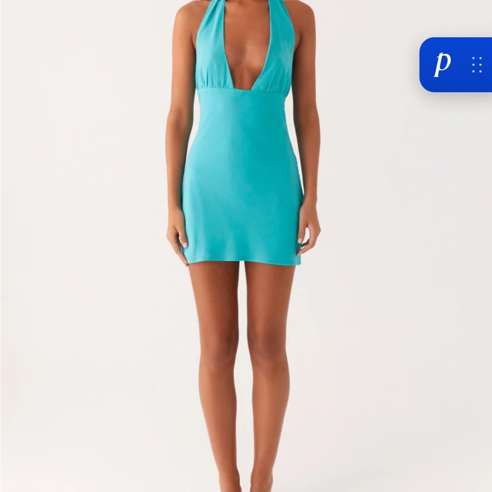 Melisande Scarf Neck Min- Aqua Blue